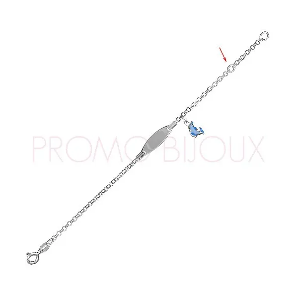 Gourmettes Argent Dauphin pour Enfant - Cadeau de Baptême -00332 || Promo bijoux Pas Cher ||