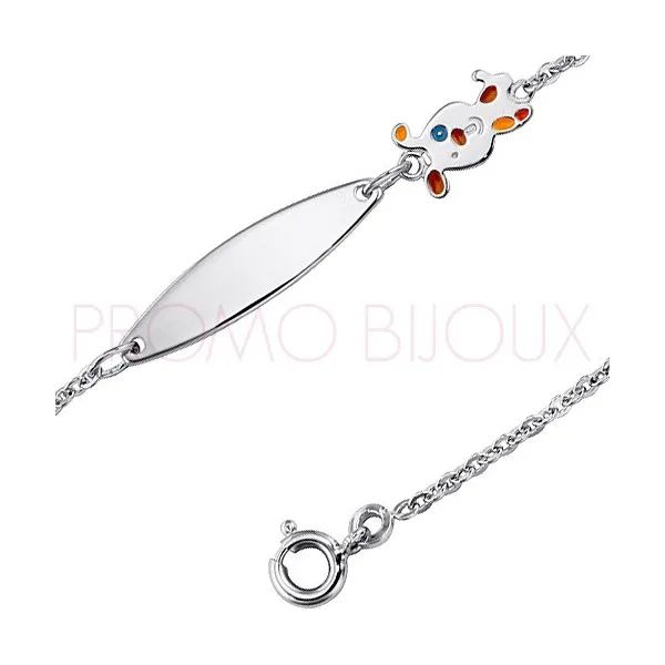 Gourmettes Argent Enfant avec Petit Lapin Cadeau de Baptême - 7009496-11 | Promo bijoux Pas Cher |