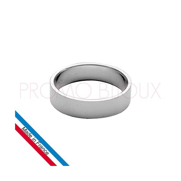 Alliance Ruban Argent Rhodié Mixte - Largeur 5 Mm