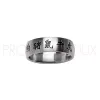 Alliance Acier Noir pour Homme - Gravure Lettre Chinoise - 160174