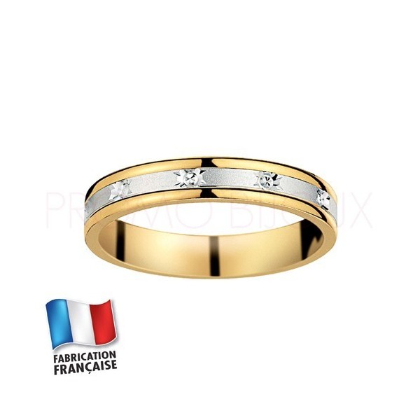 Alliance de mariage deux ors 9 carats - Standard - 3.5 MM