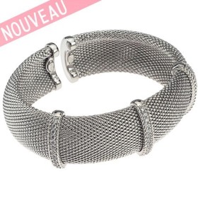 Bracelet Una Storia - Bracelet rigide Maille argent tressée