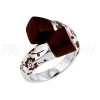 Bague Kenzo en Argent - Ligne Kyoto Laque Marron Bois de Rose - 7011052