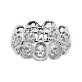 Bague acier tête de mort