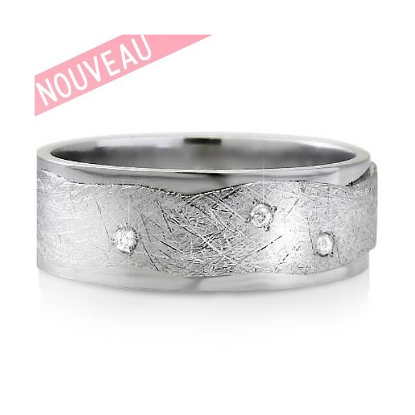 Alliance de Mariage Originale en Or 18 Carats et diamants  - I9 DIA- Infini