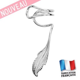 Bijou d'oreille motif plume