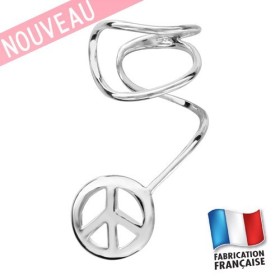 Bijou d'oreille motif peace and love