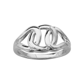 BAGUE ARGENT ENTRELACEE ROND CENTRAL 064558