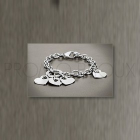 Bracelet Lotus Style - Bracelet Acier Lotus Multi-Coeurs