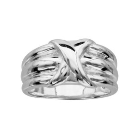 BAGUE ARGENT STYLE JONC BOMBE AVEC CROIX 064561
