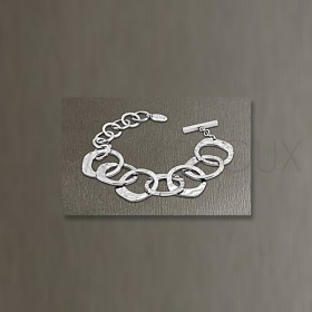Bracelet Lotus Style - Bracelet Ajouré Acier Martelé