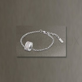 Bracelet Lotus Style - Bracelet Ajouré Acier Strass Blancs