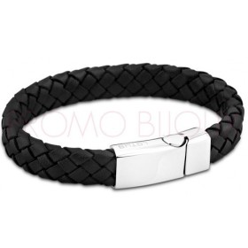 Bracelet Lotus Style - Bracelet Tressé Cuir Noir