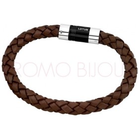 Bracelet Lotus Style - Bracelet Tressé Cuir Marron