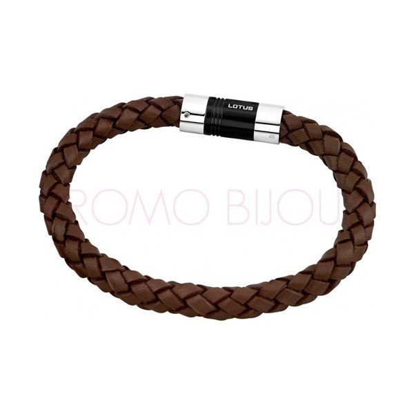 Bracelet Lotus Style - Bracelet Tressé Cuir Marron