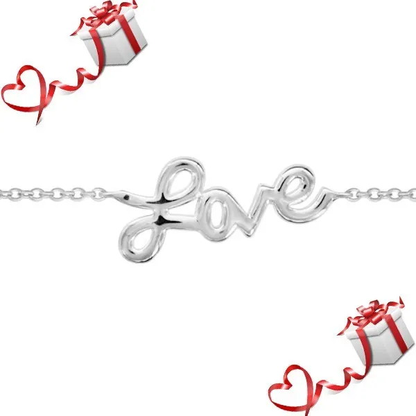 Bijou saint Valentin - Bracelet en argent texte Love découpé pour seulement 38€ livraison offerte !