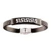 Bijoux Fête des Pères : Bracelet en acier & caoutchouc - Plaque IDD - 125841