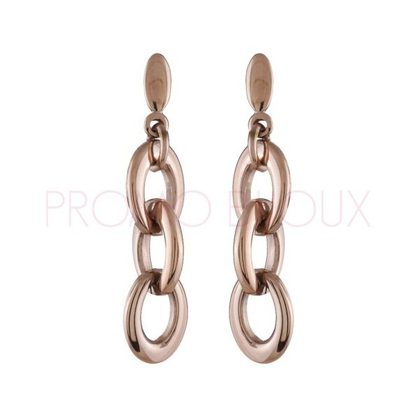 Bijou de noël Femme idée cadeau n°7 - Boucles d'Oreilles Acier PVD Rose