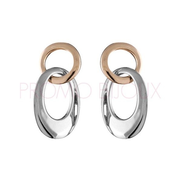 Bijou de noël Femme idée cadeau n°2 - Boucles d'Oreilles Acier PVD Rosé