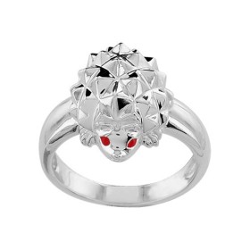 BAGUE ARGENT HERISSON YEUX ROUGE 065186