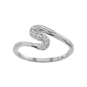 BAGUE ARGENT RHODIE FORME S PIERRES BLANCHES SYNTH 065289