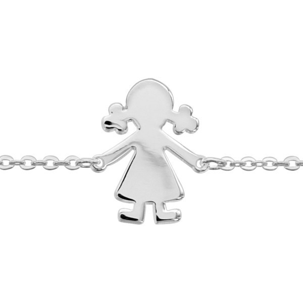 Bracelet Argent silhouette découpée fille