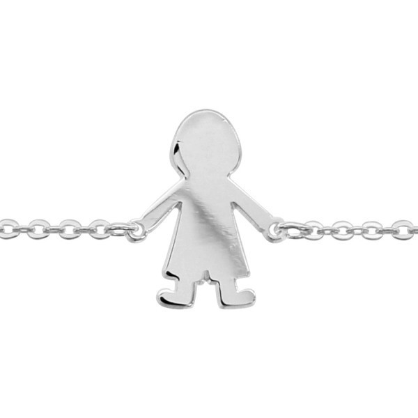 Bracelet Argent silhouette découpée garçon