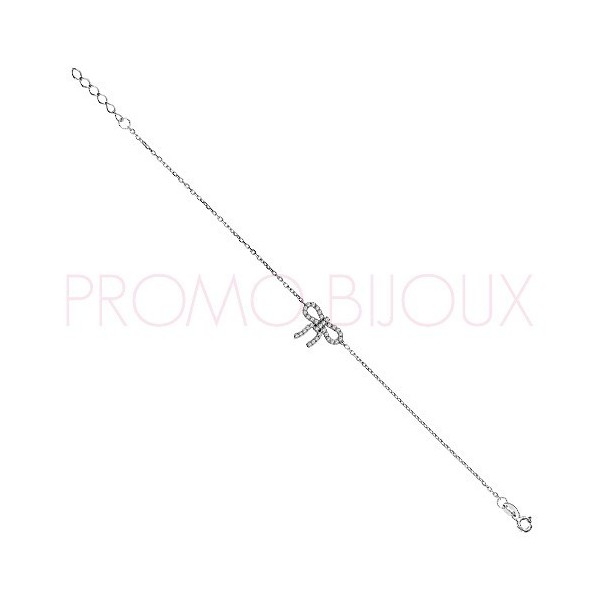 Bracelet Argent et Oxyde de zirconium Noeud