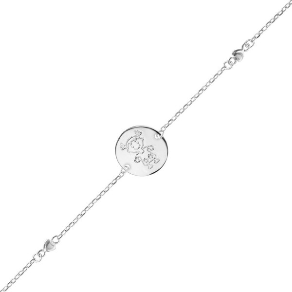 Cadeau Fête des Mères - Bracelet argent / medaille et coeur