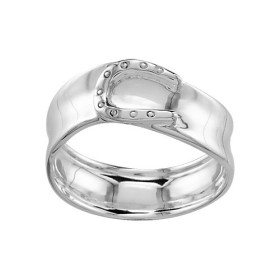 BAGUE ARGENT MOTIF FER A CHEVAL 065740