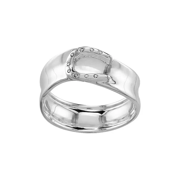 BAGUE ARGENT MOTIF FER A CHEVAL 065740