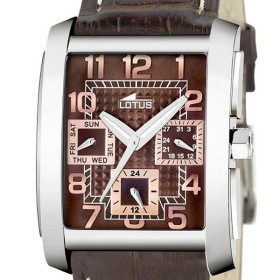 Montre Bracelet en Cuir Marron Lotus