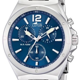 Montre Lotus Homme en Acier Gris Fond Bleu