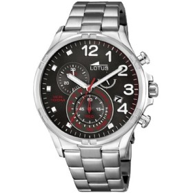 Montre Lotus chrono en acier fond noir