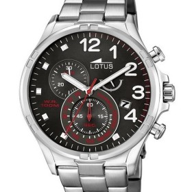 Montre Lotus chrono en acier fond noir