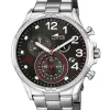 Montre Lotus chrono en acier fond noir