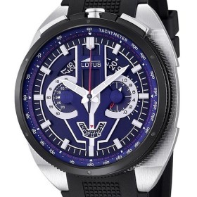 Montre Lotus bracelet caoutchouc noir