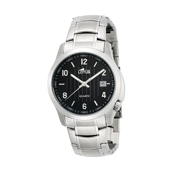 Montre Lotus en acier fond noir