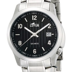 Montre Lotus en acier fond noir