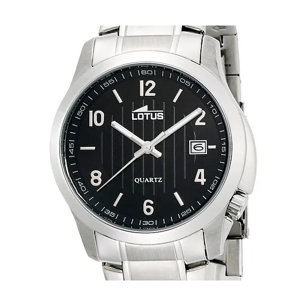 Montre Lotus en acier fond noir