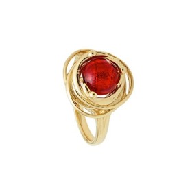 Bague Jourdan Plaqué Or & perle de murano rouge