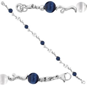 Bracelet Jourdan Argent avec boules marines et blanches
