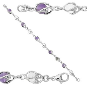 Bracelet Jourdan Argent avec boule cristal et améthyste