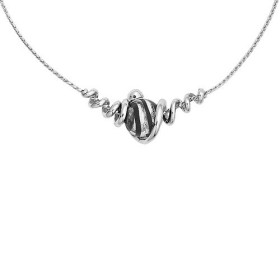 Collier jourdan en argent avec perle de Murano noire