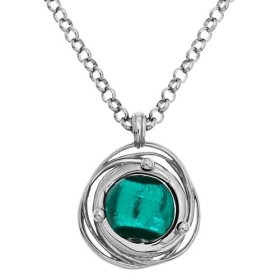 Collier jourdan en argent avec perle de Murano verte
