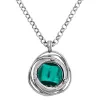 Collier jourdan en argent avec perle de Murano verte