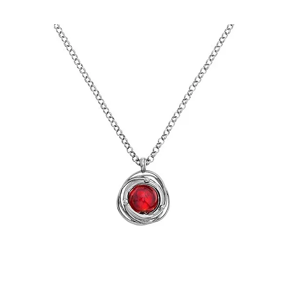 Collier jourdan en argent avec perle de Murano rouge