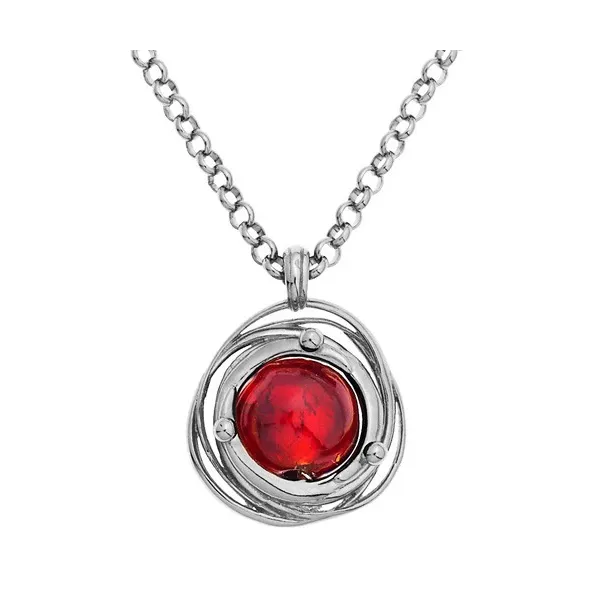 Collier jourdan en argent avec perle de Murano rouge