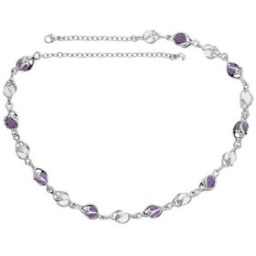Collier Jourdan en argent avec boule en cristal et améthyste