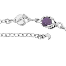 Collier Jourdan en argent avec boule en cristal et améthyste